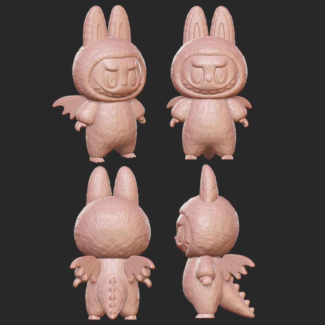 Unpainted Flying Labubu Look Alike Figurine