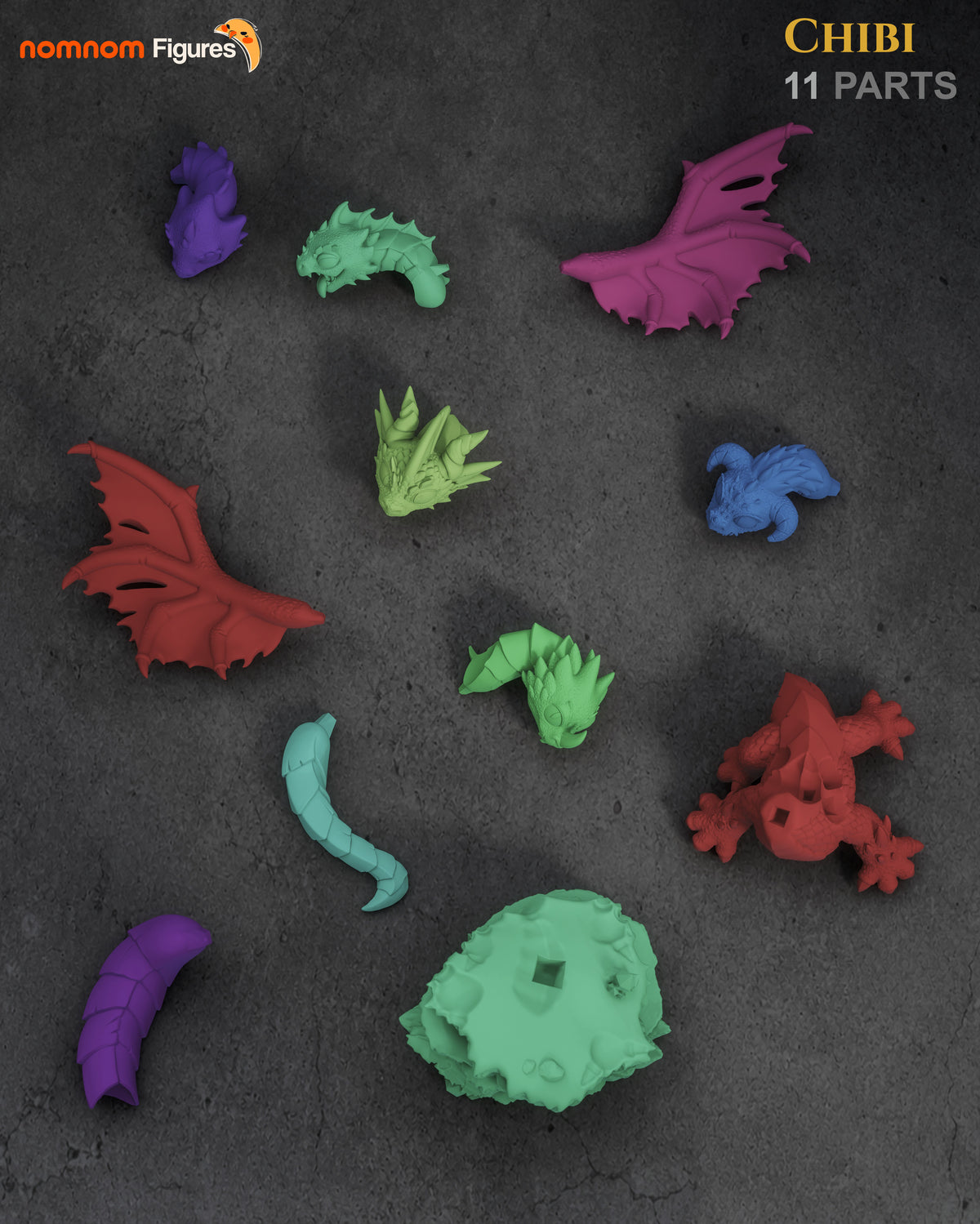 Unpainted Nom Nom Chibi Tiamat