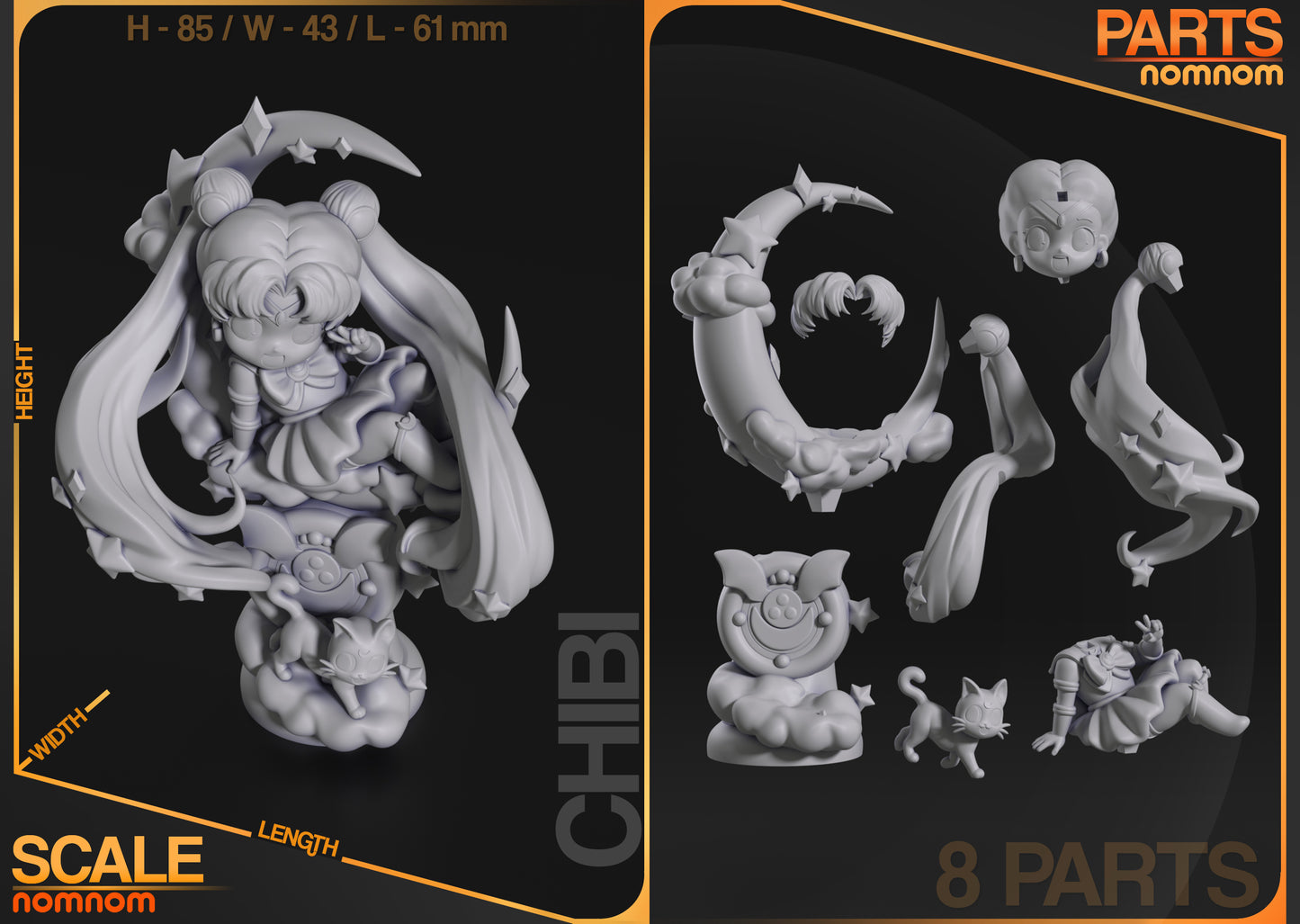 Unpainted Nom Nom Chibi Sailor Moon