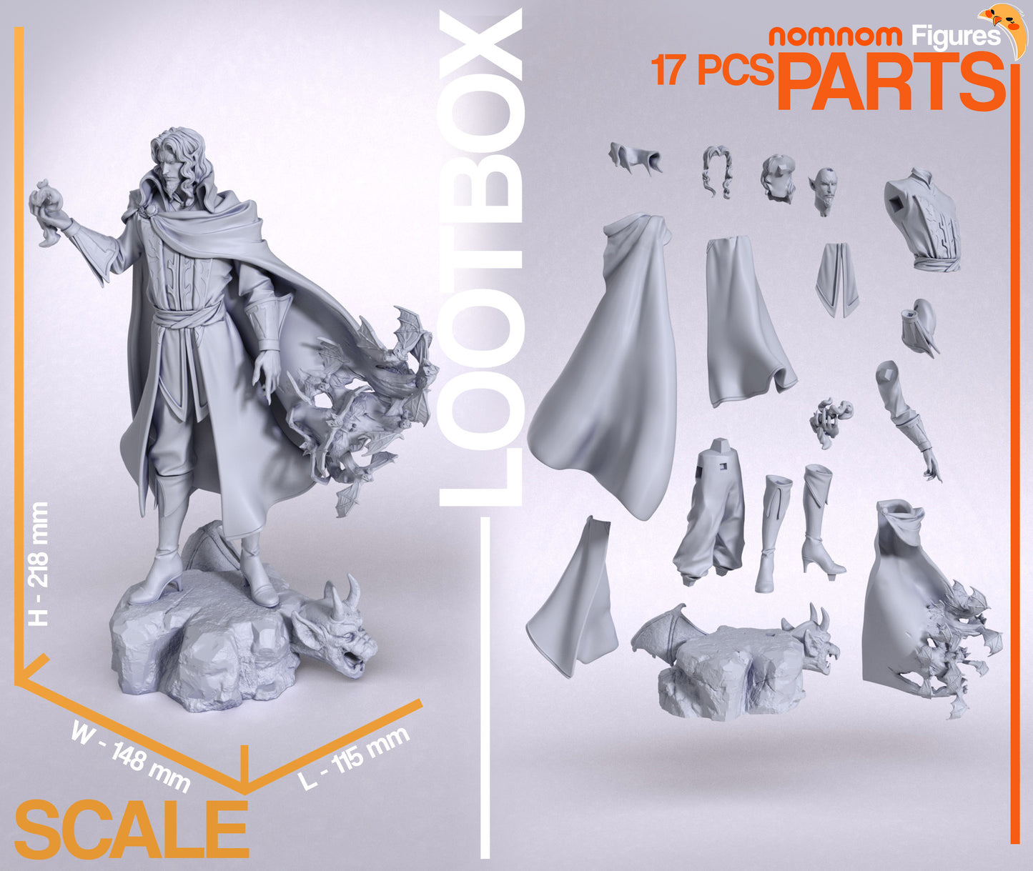 Unpainted Nom Nom Dracula Castlevania