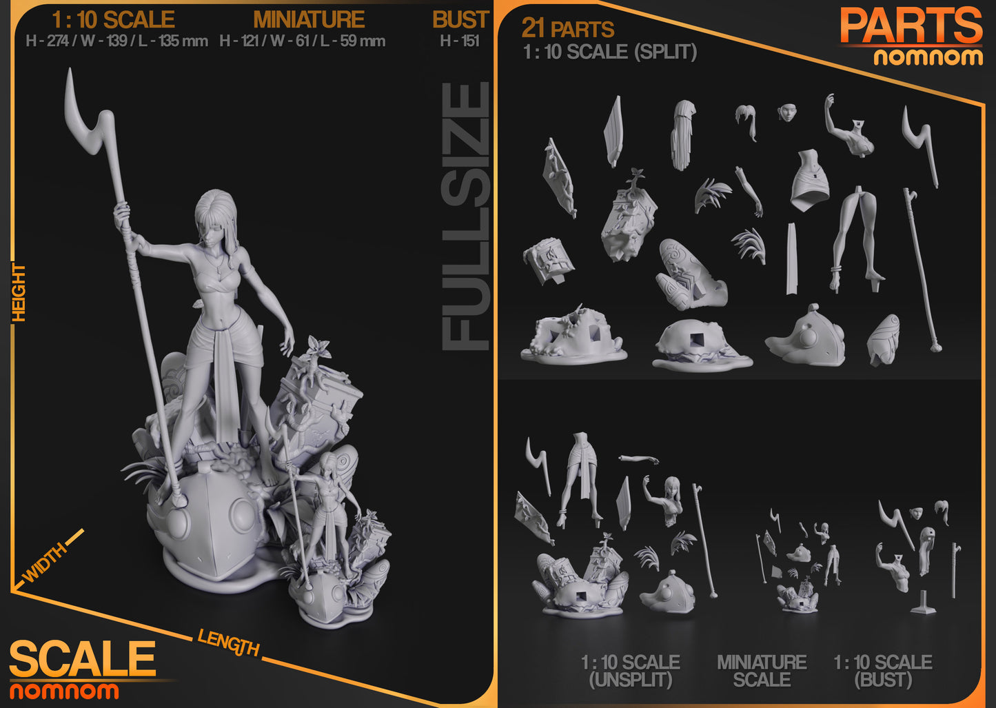 Unpainted Nom Nom Kida Atlantis