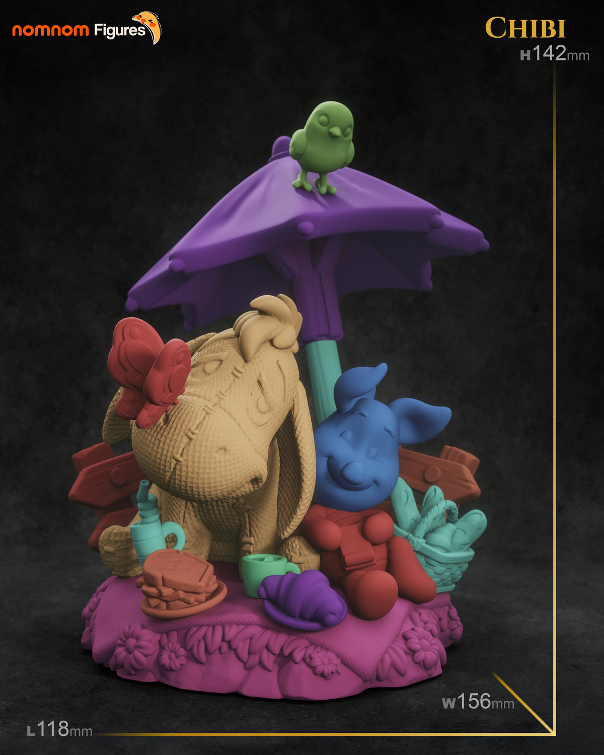 Unpainted Nom Nom Chibi Eeyore Winnie the Pooh