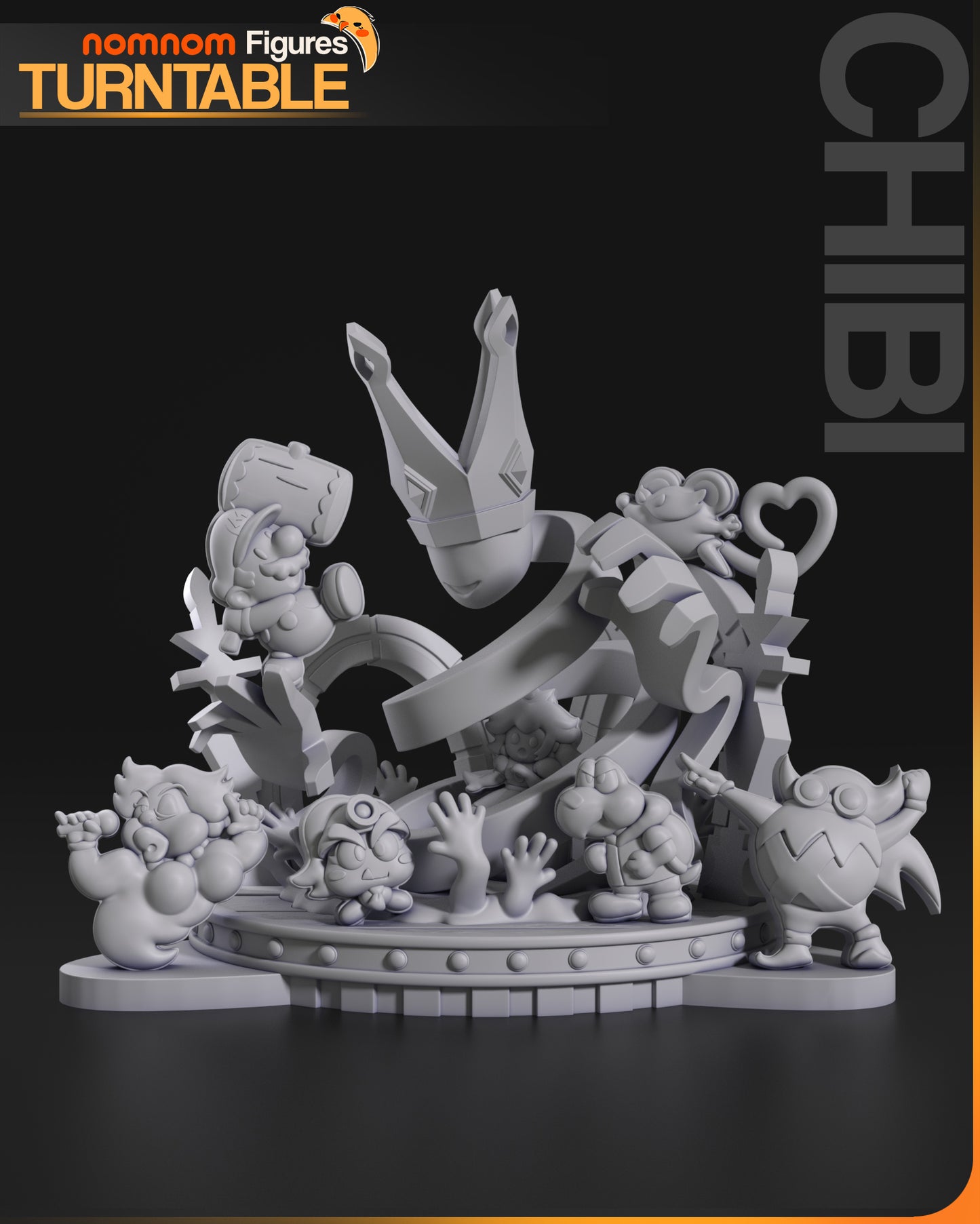 Unpainted Nom Nom Chibi Paper Mario