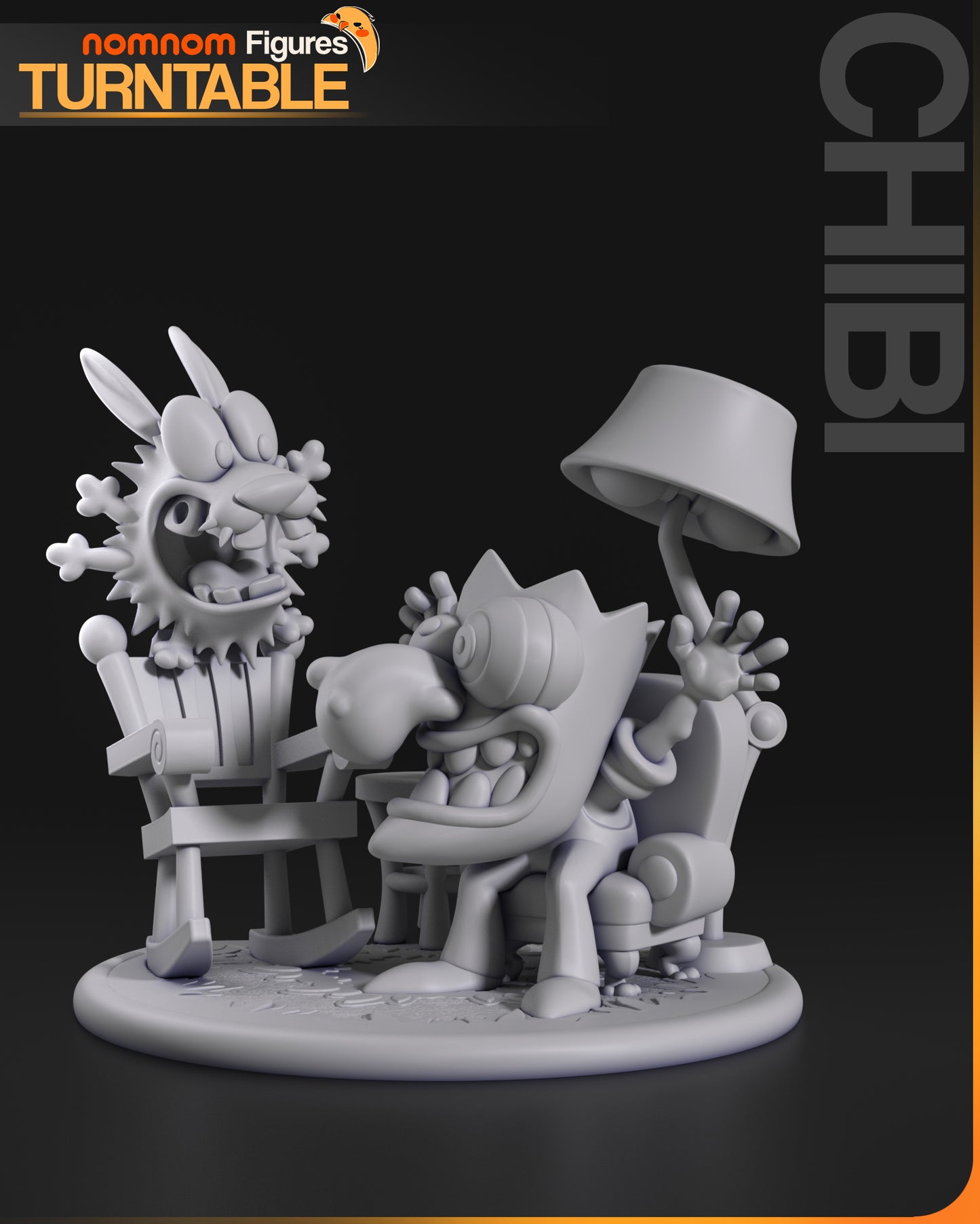 unpainted Nom Nom Chibi Courage the Cowardly Dog