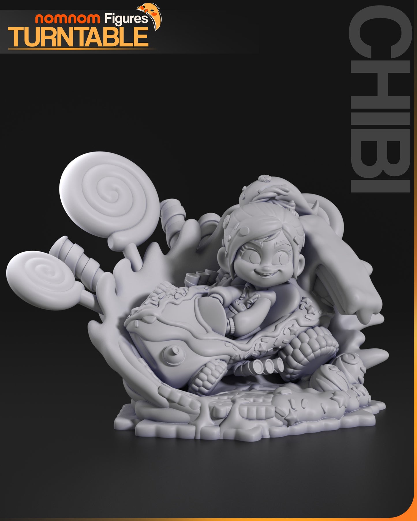 Unpainted Nom Nom Chibi Vanellope Wreck it Ralph