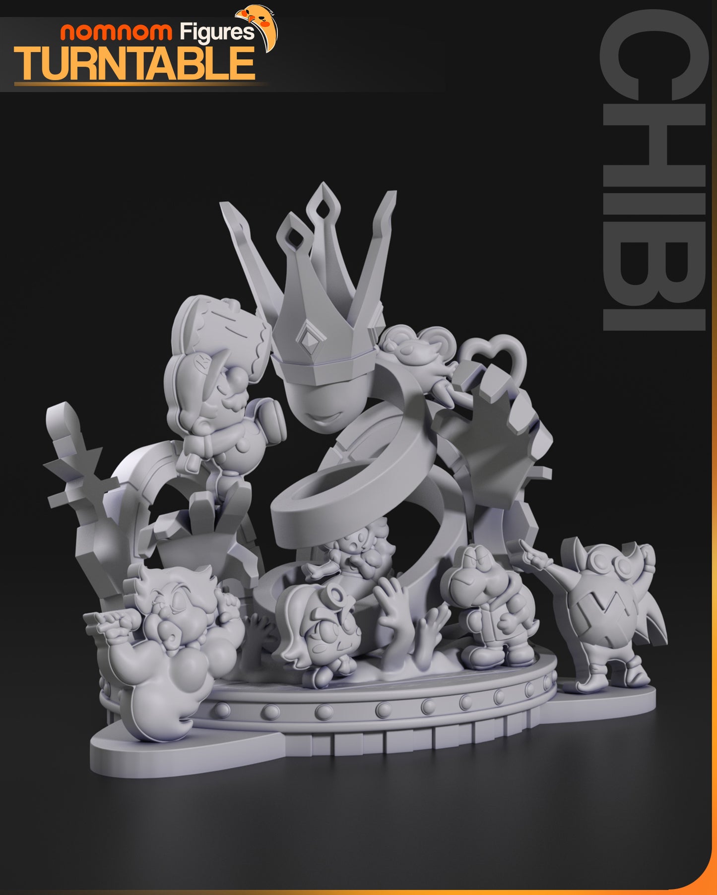 Unpainted Nom Nom Chibi Paper Mario