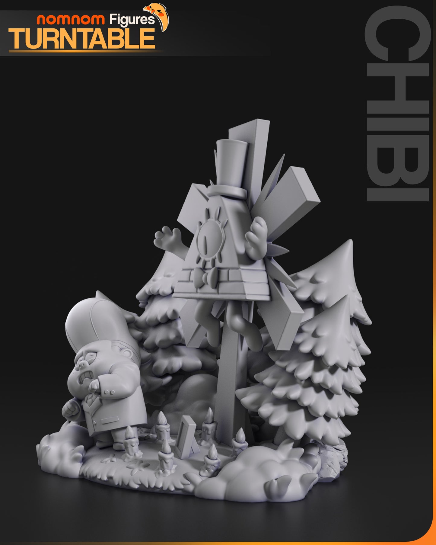 Unpainted Nom Nom Chibi Bill Cypher Gravity Falls