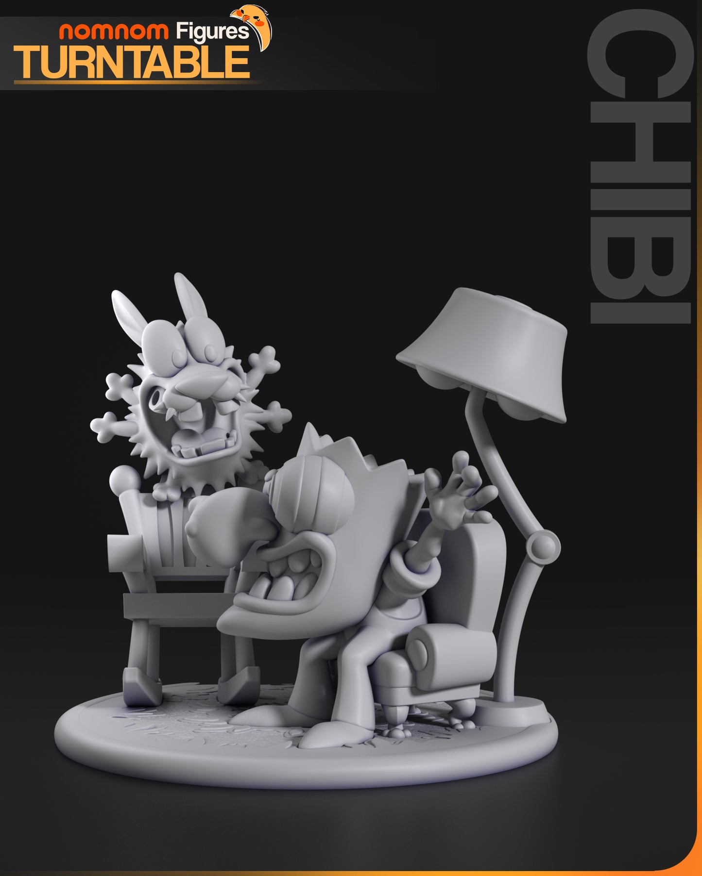 unpainted Nom Nom Chibi Courage the Cowardly Dog