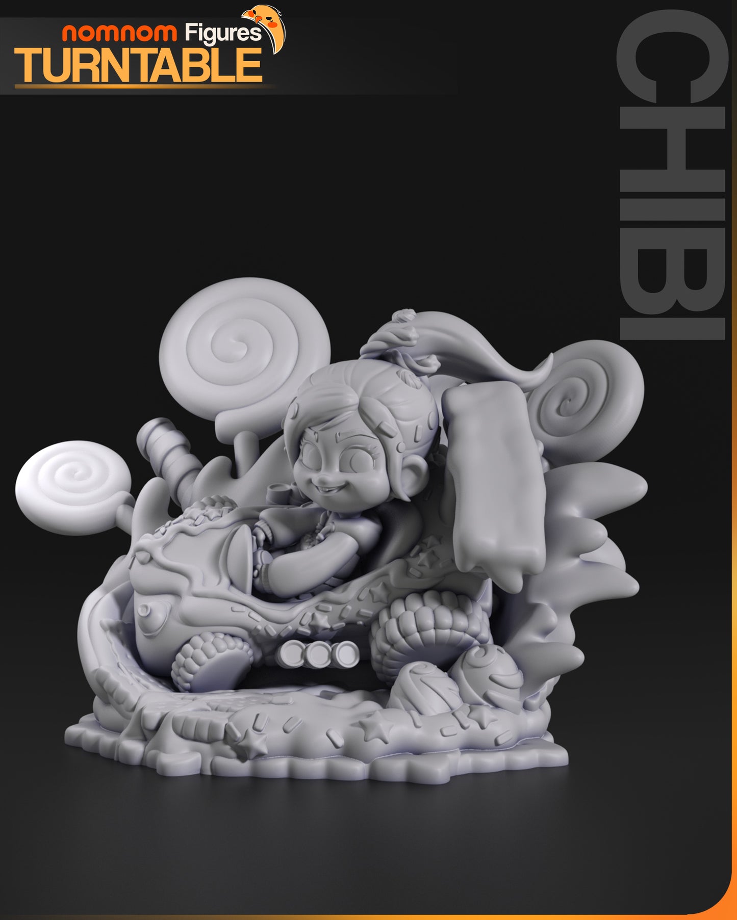 Unpainted Nom Nom Chibi Vanellope Wreck it Ralph
