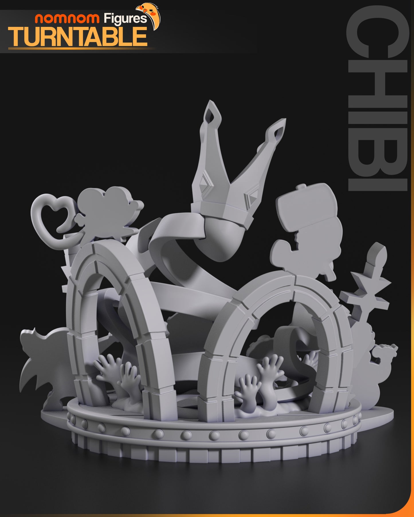 Unpainted Nom Nom Chibi Paper Mario