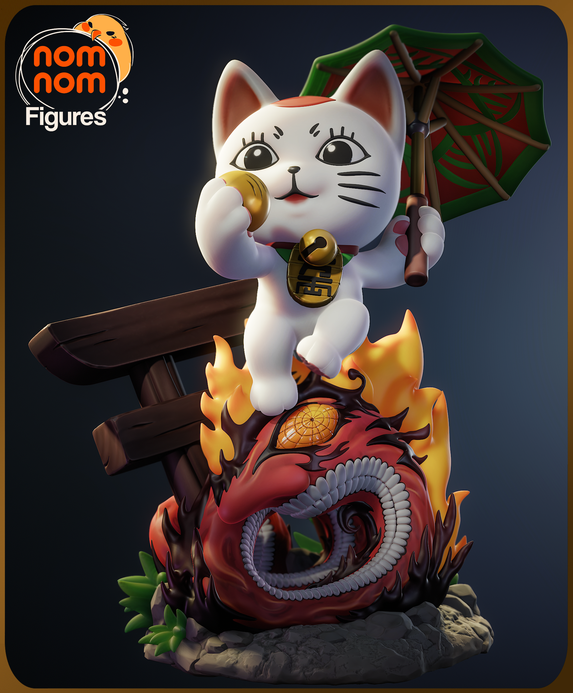 Unpainted Nom Nom Chibi Turbo Granny Cat  Dandadan image 3