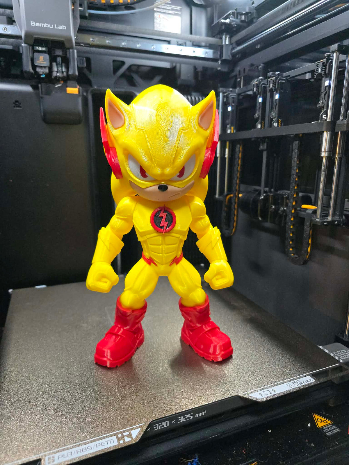 The Flash yellow FDM PETG 11 inch figure