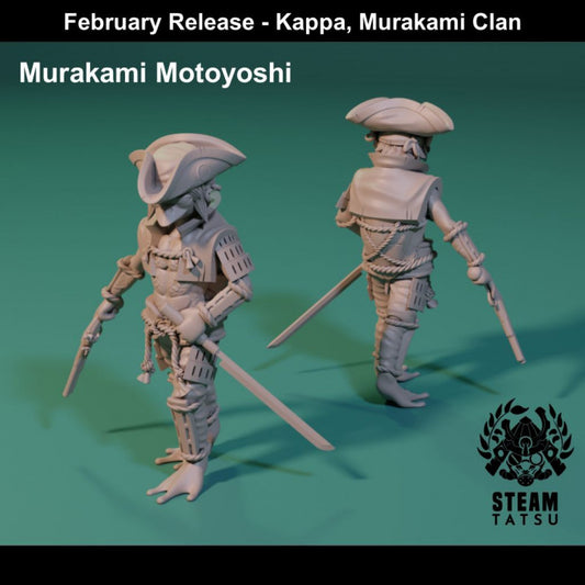 Unpainted High-Quality 3D Printable Murakami Motoyoshi Samurai Model image 0