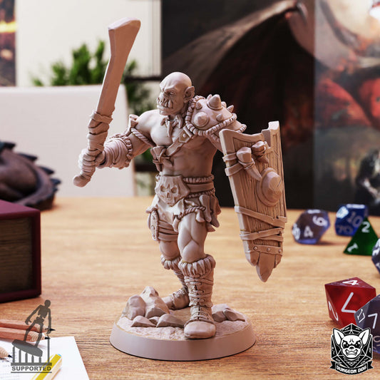Unpainted Savage Orc - A 3D Printable Miniature Model for Gamers image 0