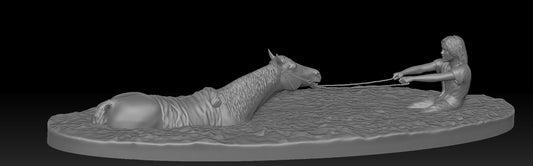Unpainted Artax and Atreyu swamp of sadness Neverending Story 8 inches image 1