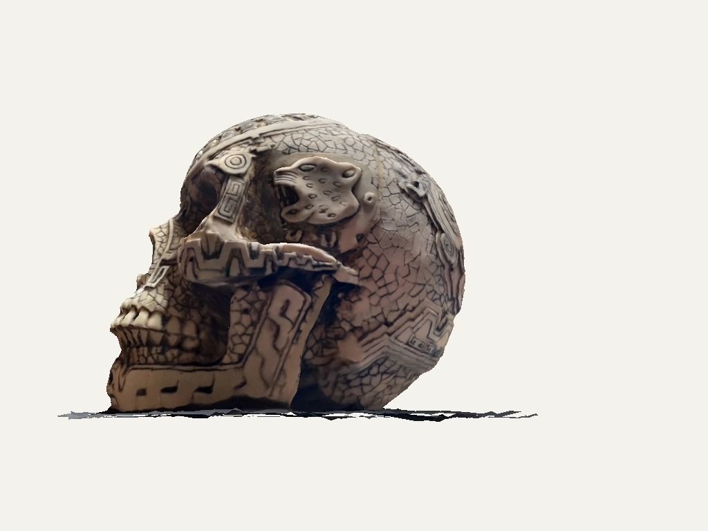 Unpainted Aztec skull image 3