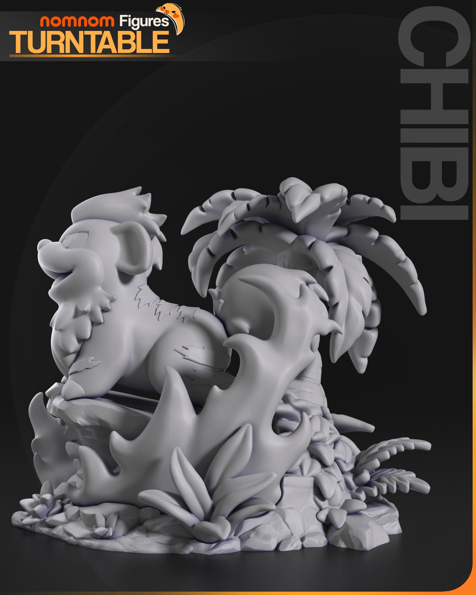 Unpainted Nom Nom Chibi Growlithe Pokemon image 3