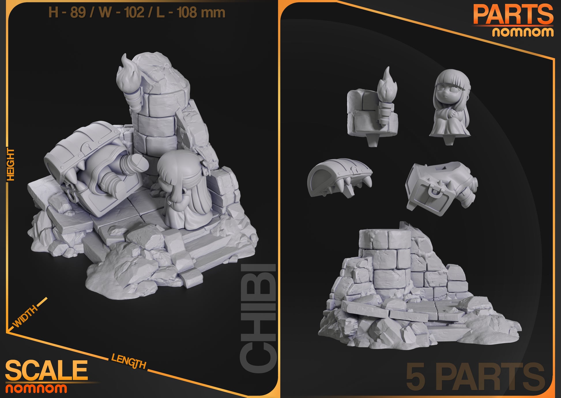 Unpainted Mimic Chest and Frieren image 3