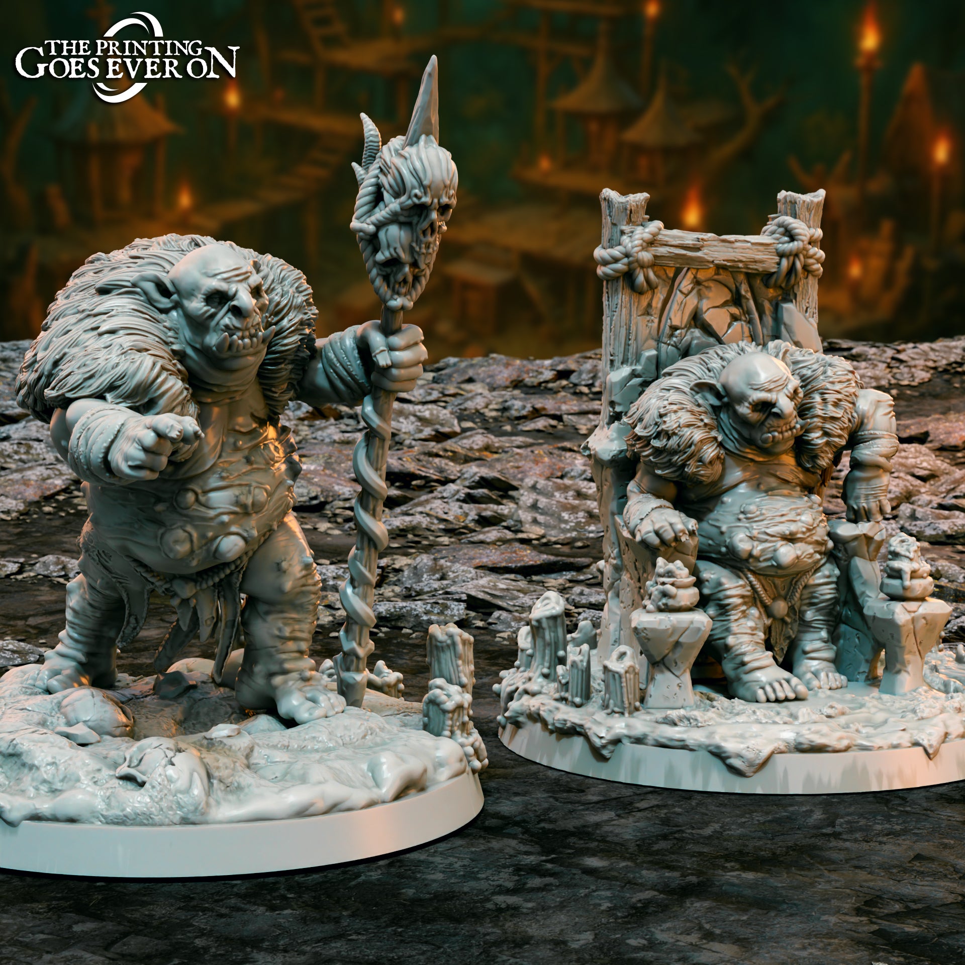 Unpainted Goblin King Duo image 0