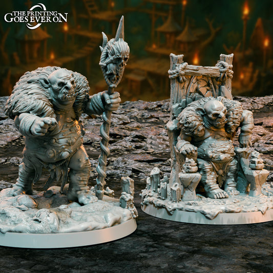 Unpainted Goblin King Duo image 0
