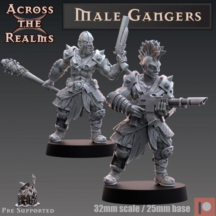 Unpainted Modular Male Gangers 3D Printable Miniatures for Gaming Fun image 3