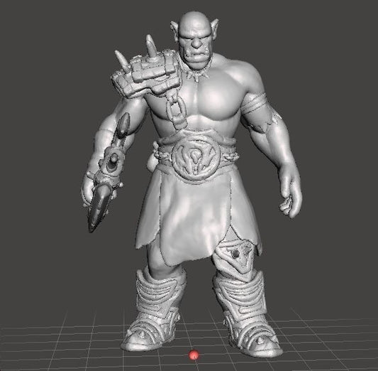 Unpainted Barbarian Orc With Large Axe image 0