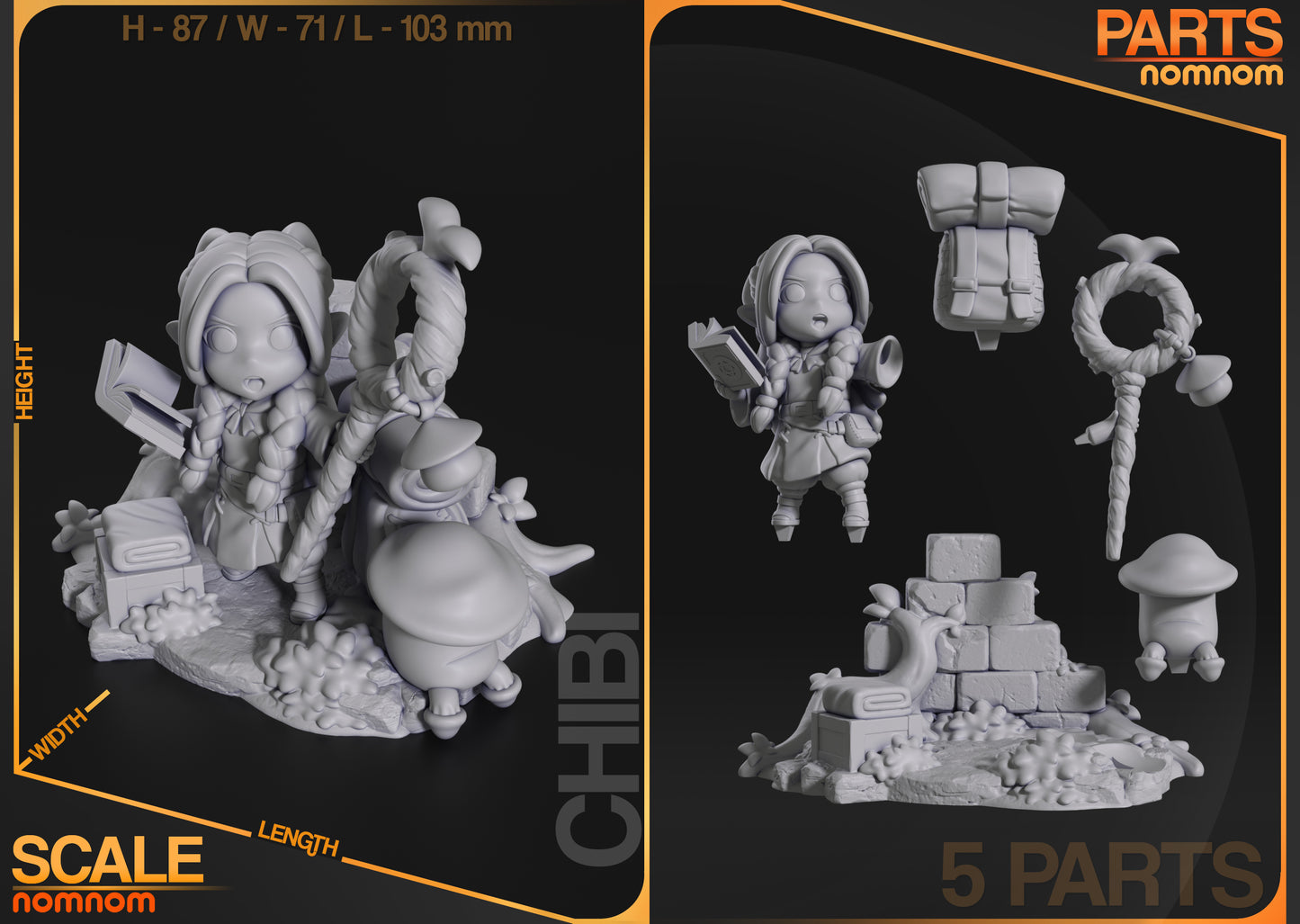 Unpainted Nom Nom Chibi Marcille Dungeon Meshi image 2