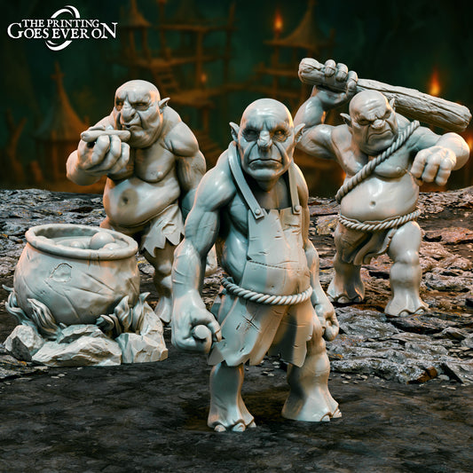 Unpainted Cooking Trolls Set of 3 image 0