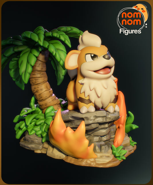 Unpainted Nom Nom Chibi Growlithe Pokemon image 0