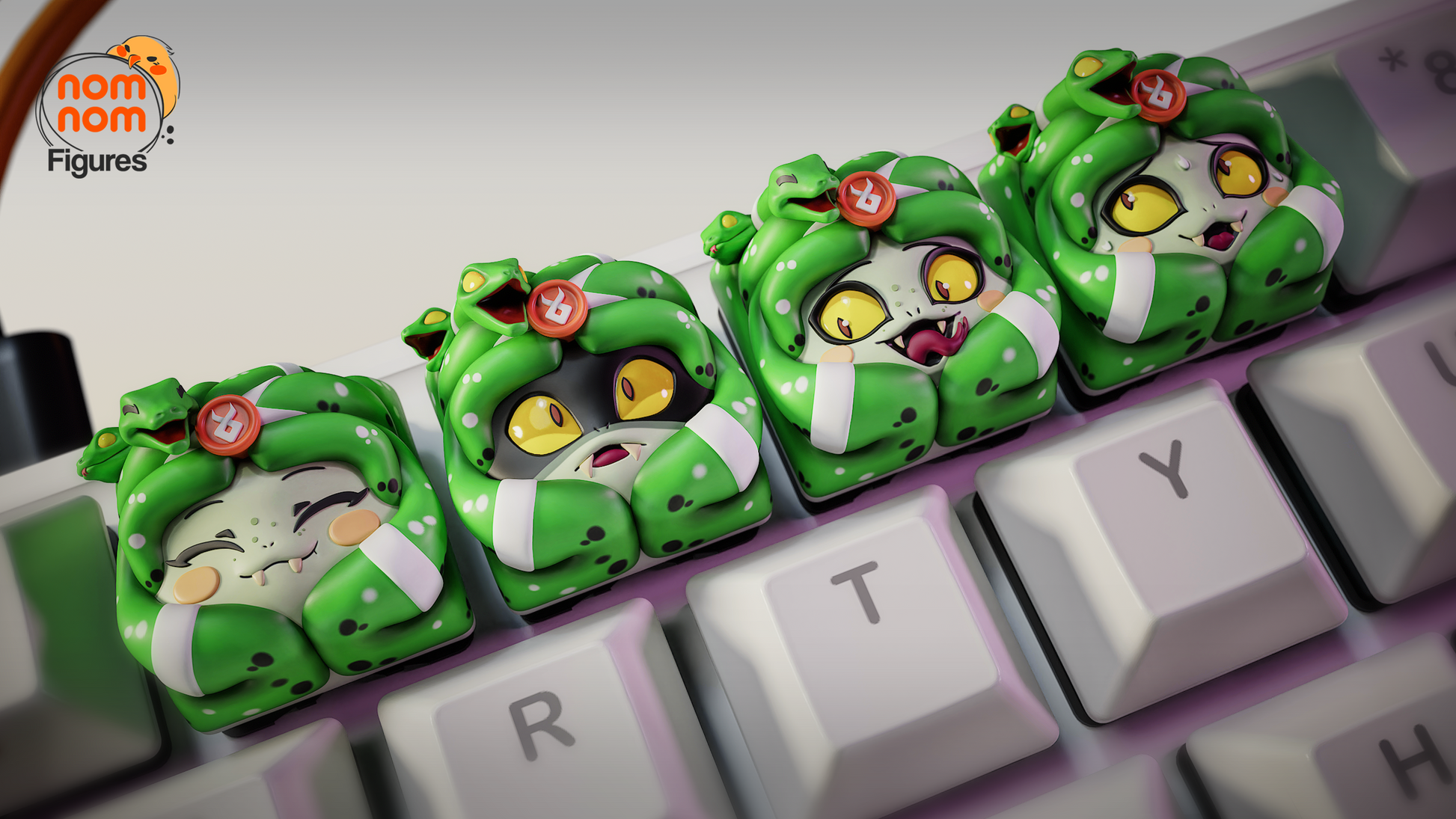Unpainted Nom Nom Dusa Hades Key Caps image 2