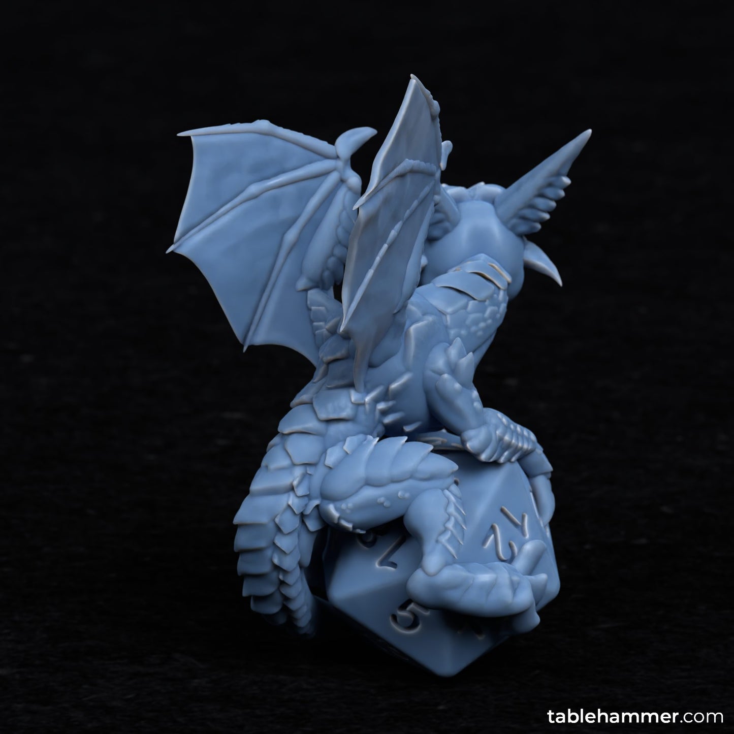 Unpainted Baby Dragon on top of dice image 3