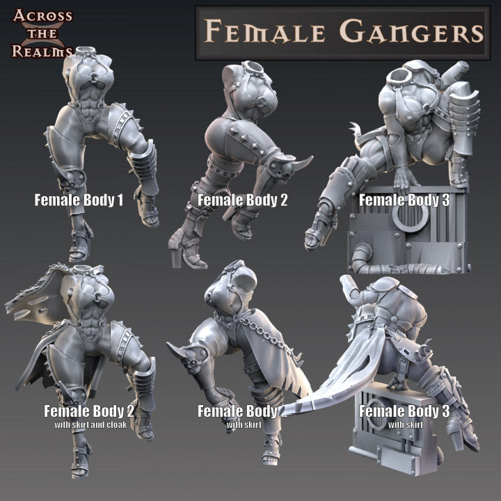 Unpainted 3D Printable Female Gangers - Modular Set with Customizable Options image 2
