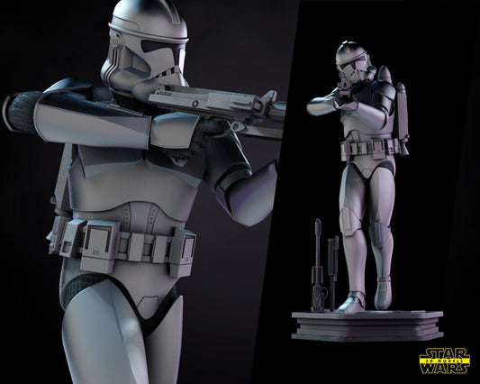 Unpainted Clone Trooper Sculpture Star Wars image 0