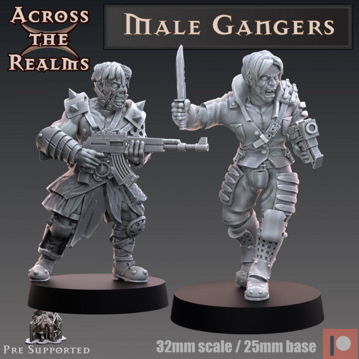 Unpainted Modular Male Gangers 3D Printable Miniatures for Gaming Fun image 2