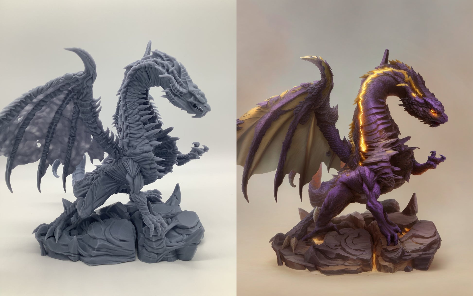Unpainted  Andelig Psychic Purple Dragon Model image 2