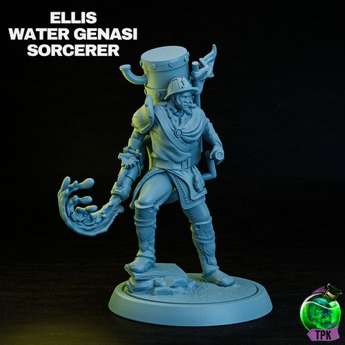 Unpainted Ellis, Water Genasi Sorcerer | Jlap Creations