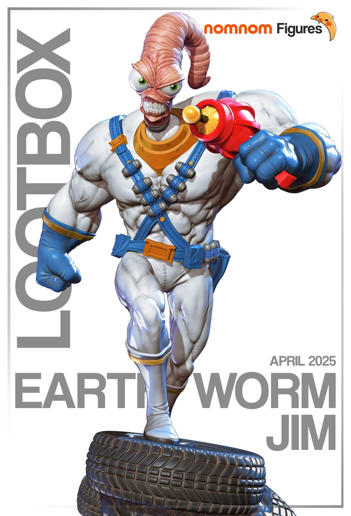 Unpainted Nom Nom Earthworm Jim image 0