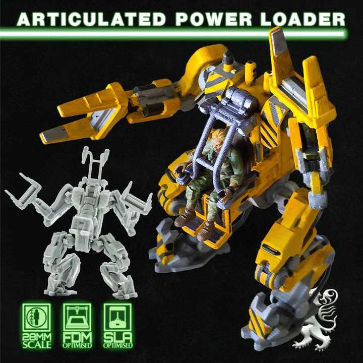 Unpainted Articulated Power Loader 3D Print Model - Customize Your Builds image 0