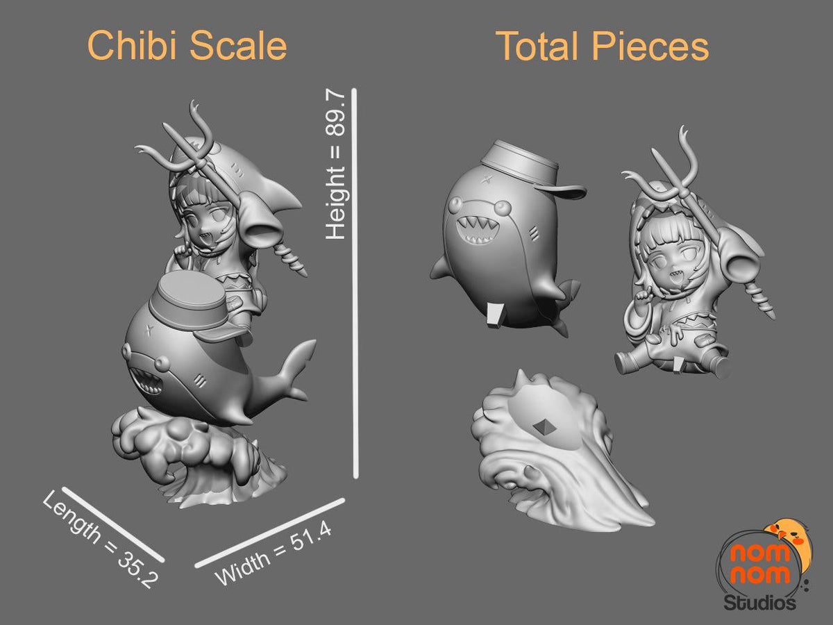 Unpainted Nom Nom Gawr Gura image 3