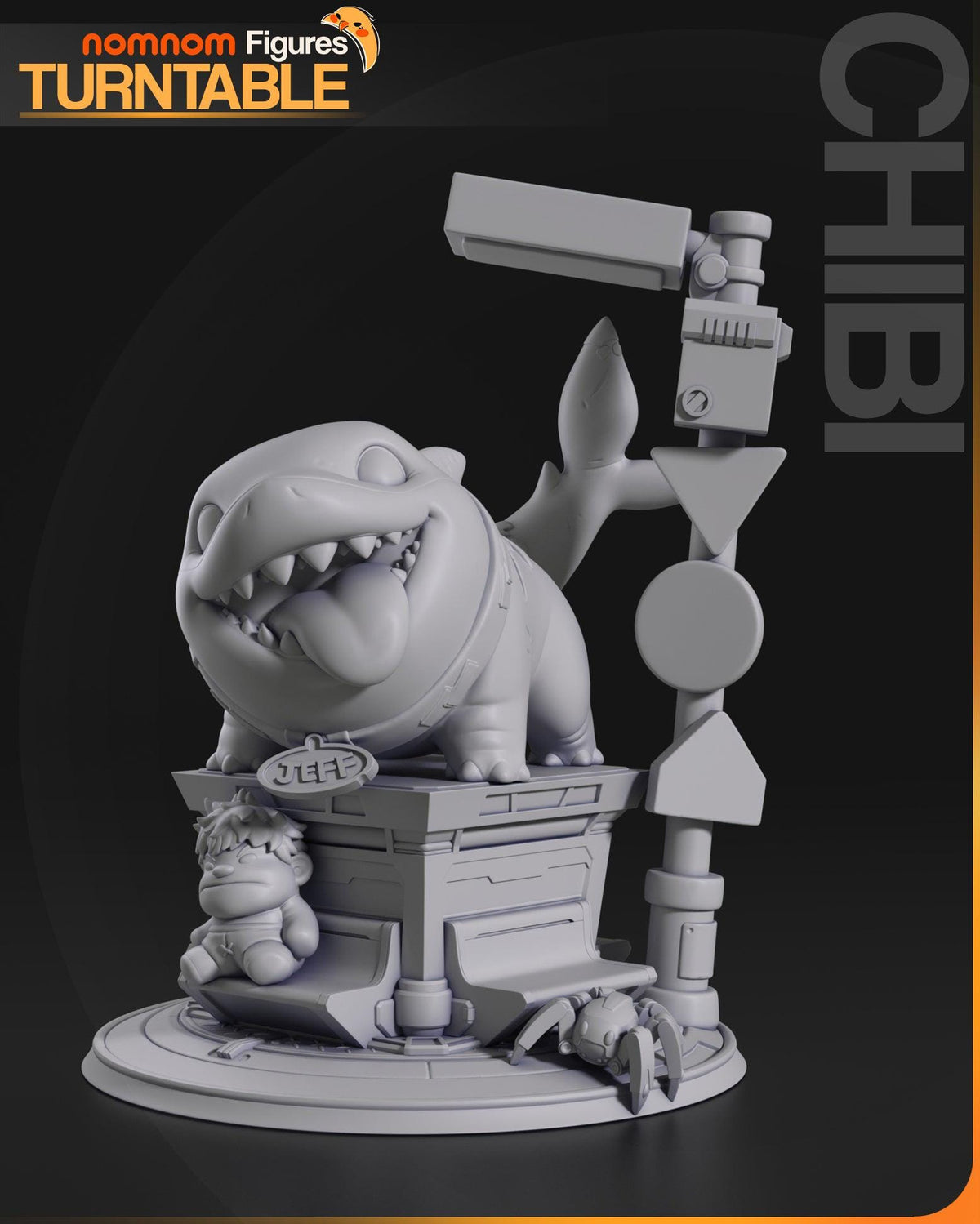 Unpainted Nom Nom Chibi Jeff Marvel Rivals image 0