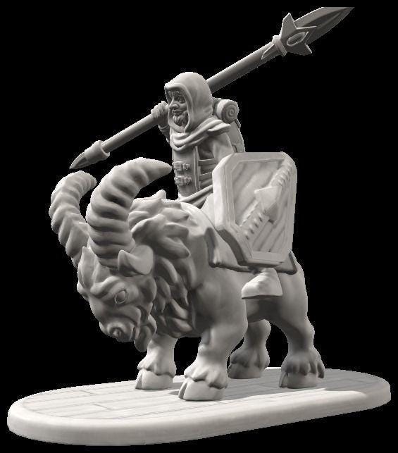 Unpainted Mounted Halfling Fighter image 2