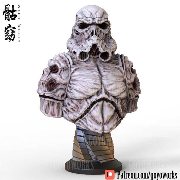 Unpainted UNDEAD BUST - Necromorph Soldier image 1