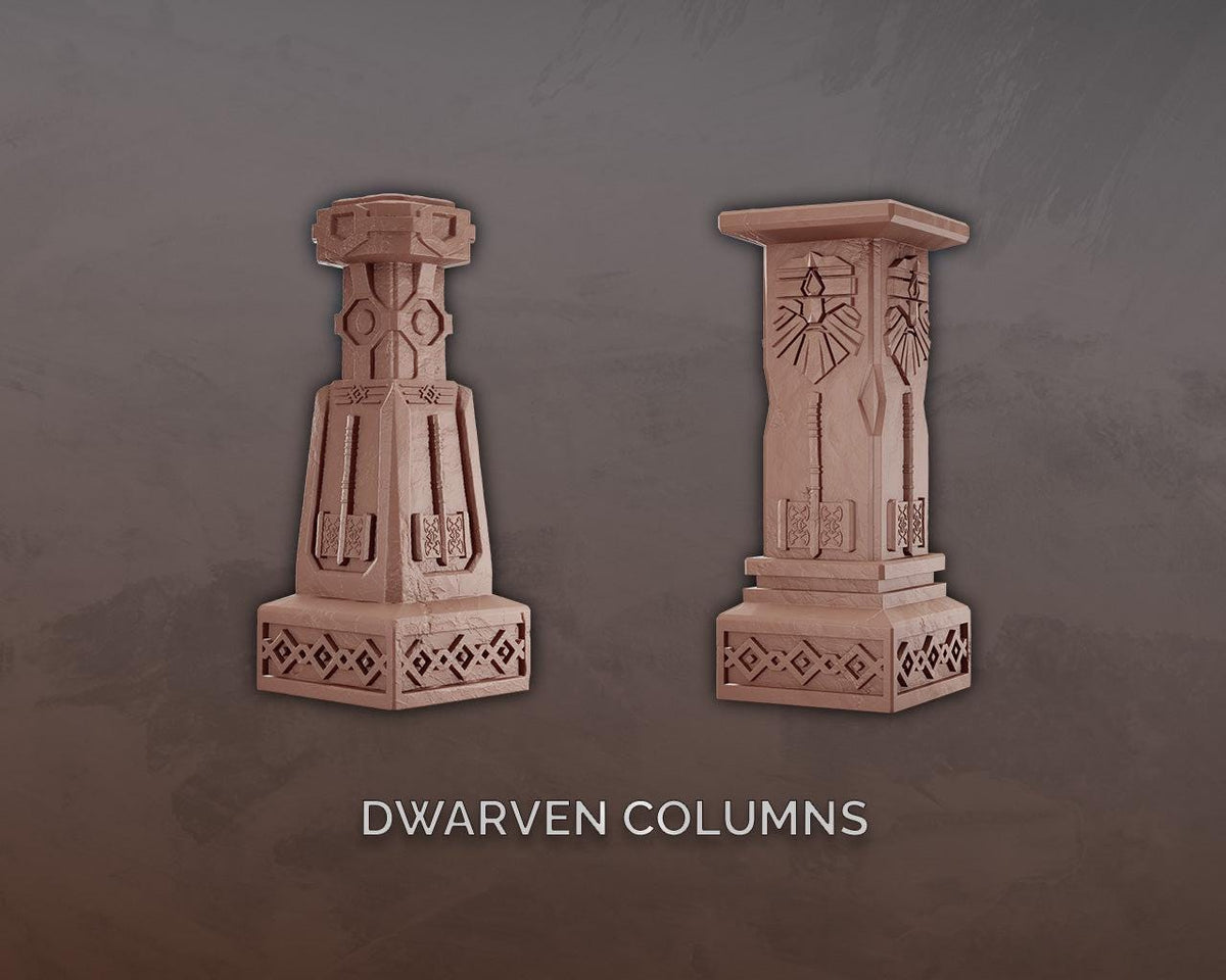 Unpainted Dwarven Columns, Gate and Watcher Set image 0