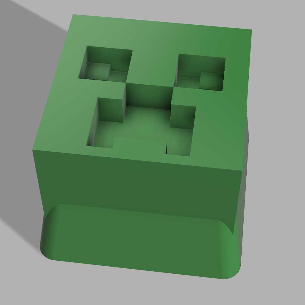 Unpainted Minecraft Creeper Key Cap image 0
