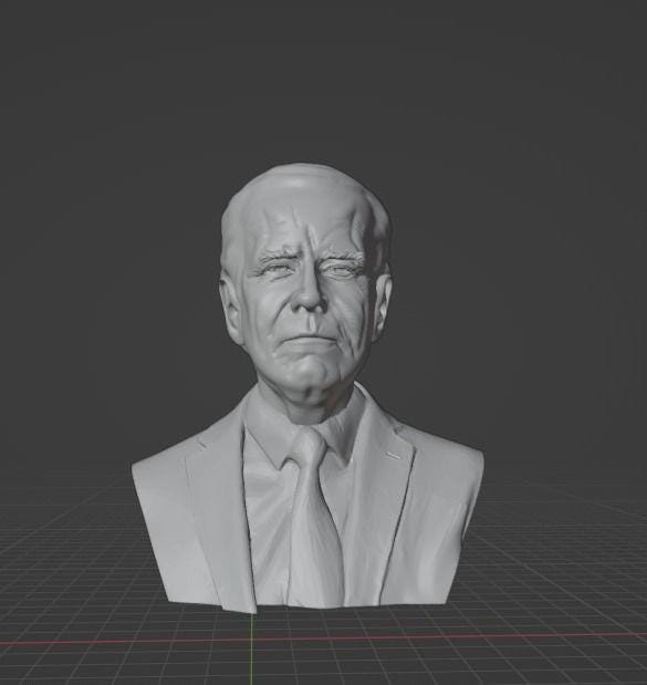 Unpainted Joe Biden Bust image 0