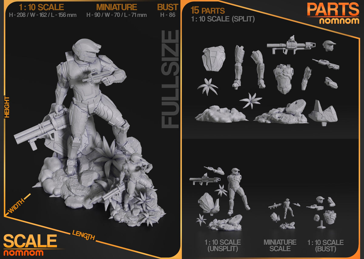 Unpainted Nom Nom Master Chief Halo 2 image 6