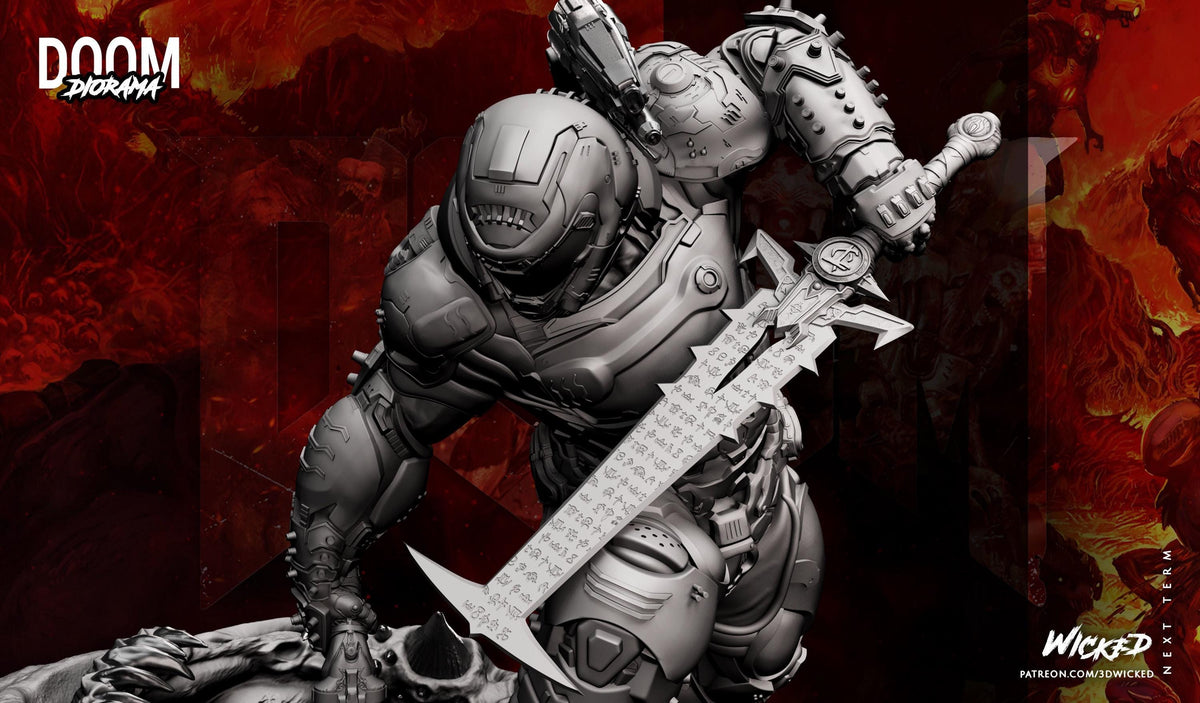 Unpainted Doom Guy Doom Eternal Dioramas image 0