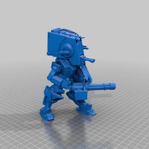 Unpainted Star Wars Gundam ATST Walker Robot Dreadnaught image 1