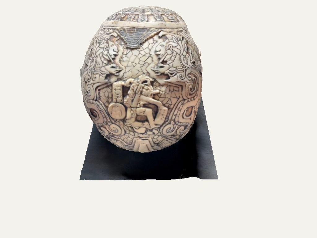 Unpainted Aztec skull image 4