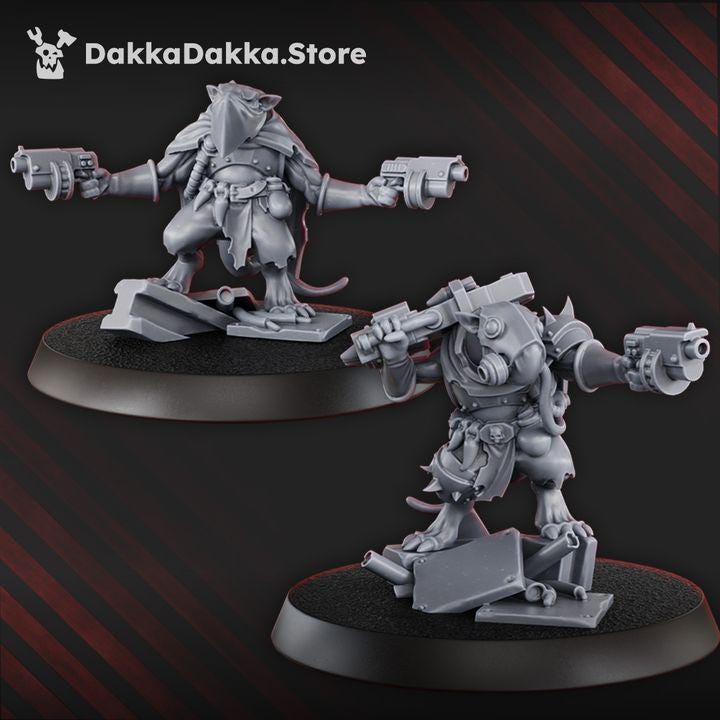 Unpainted Ancient Mine Rats set of 10 image 3